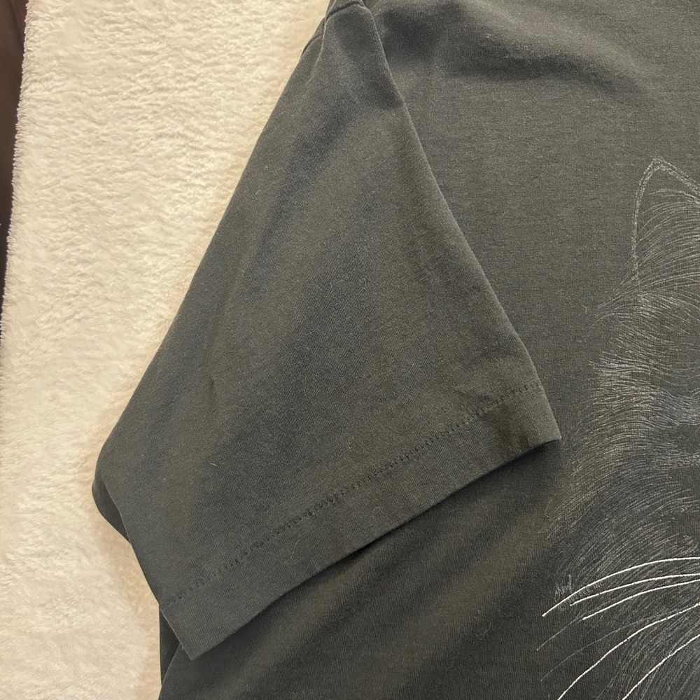 Fruit of the Loom Vintage Cat Graphic T-Shirt Mens XXXL Black Single Stitch USA - Picture 5 of 8